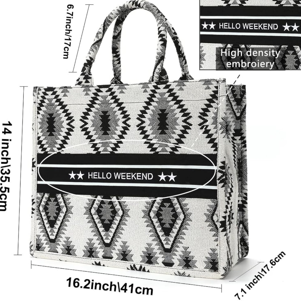 Canvas tote bag Aztec pattern brand new